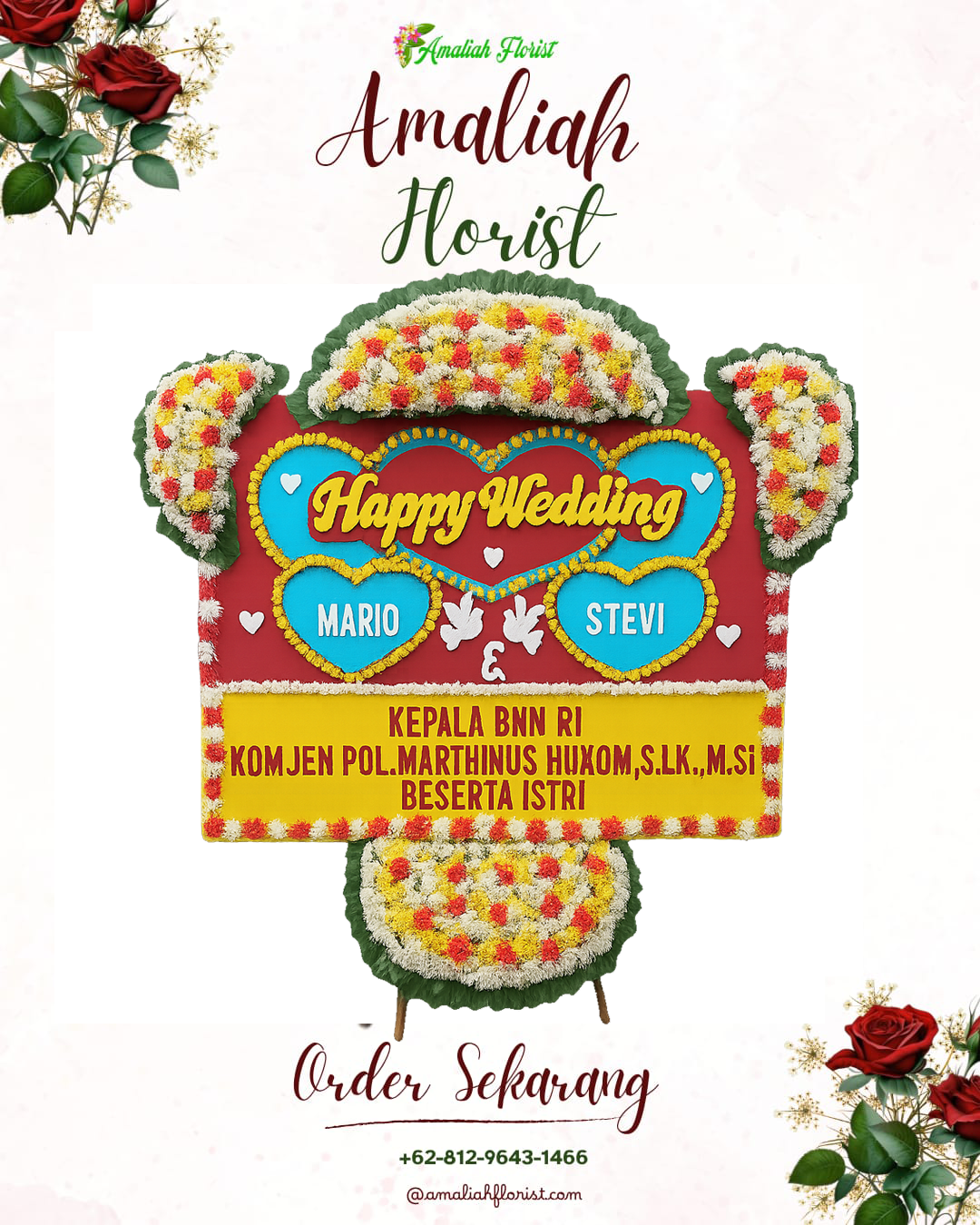 Papan Bunga Pernikahan Jambangan